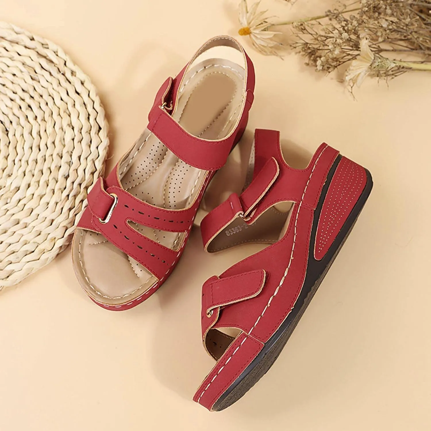 Sandals Womens Summer Wedge Sandals for Women Comfort Ankle Strap Walking Shoes Platform Beach Sandals Boho Sandal