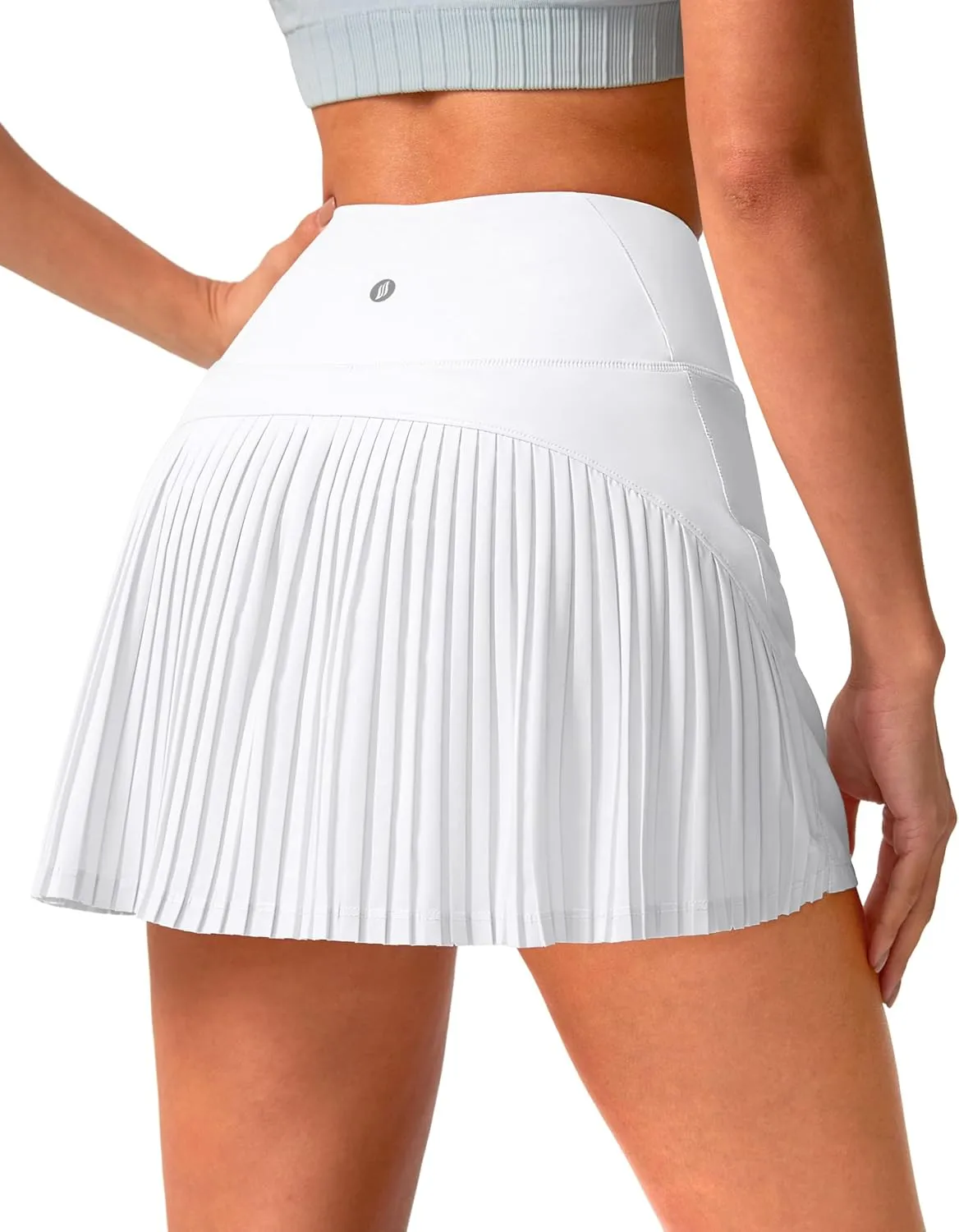 SANTINY 14" Tennis Skirt Skorts for Woman Pleated High Waited Skirts with Built-in Shorts Athletic Golf Skort