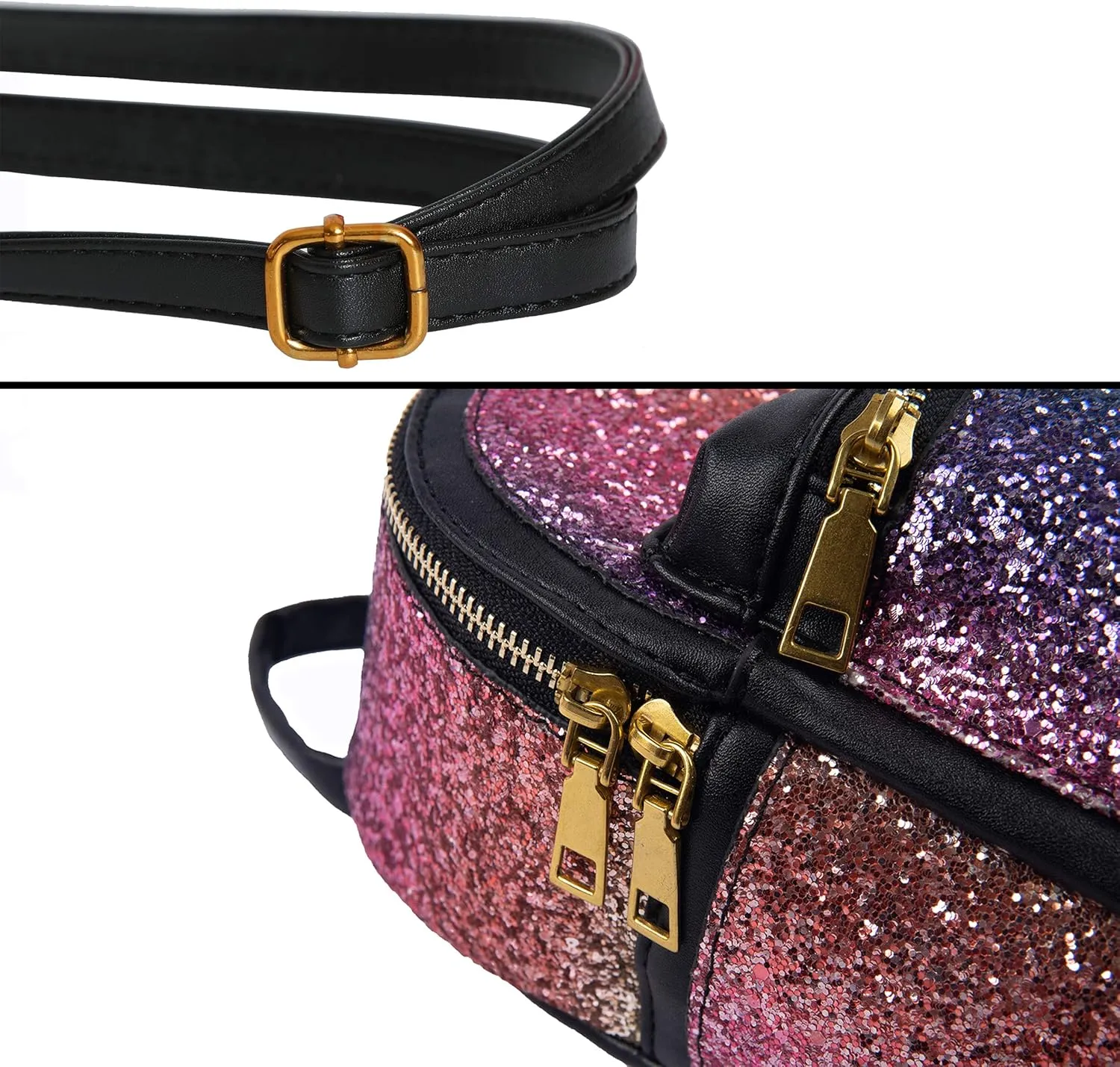 SEALINF Women Girl Bling Mini Backpack Convertible Shoulder Cross Bags Purse