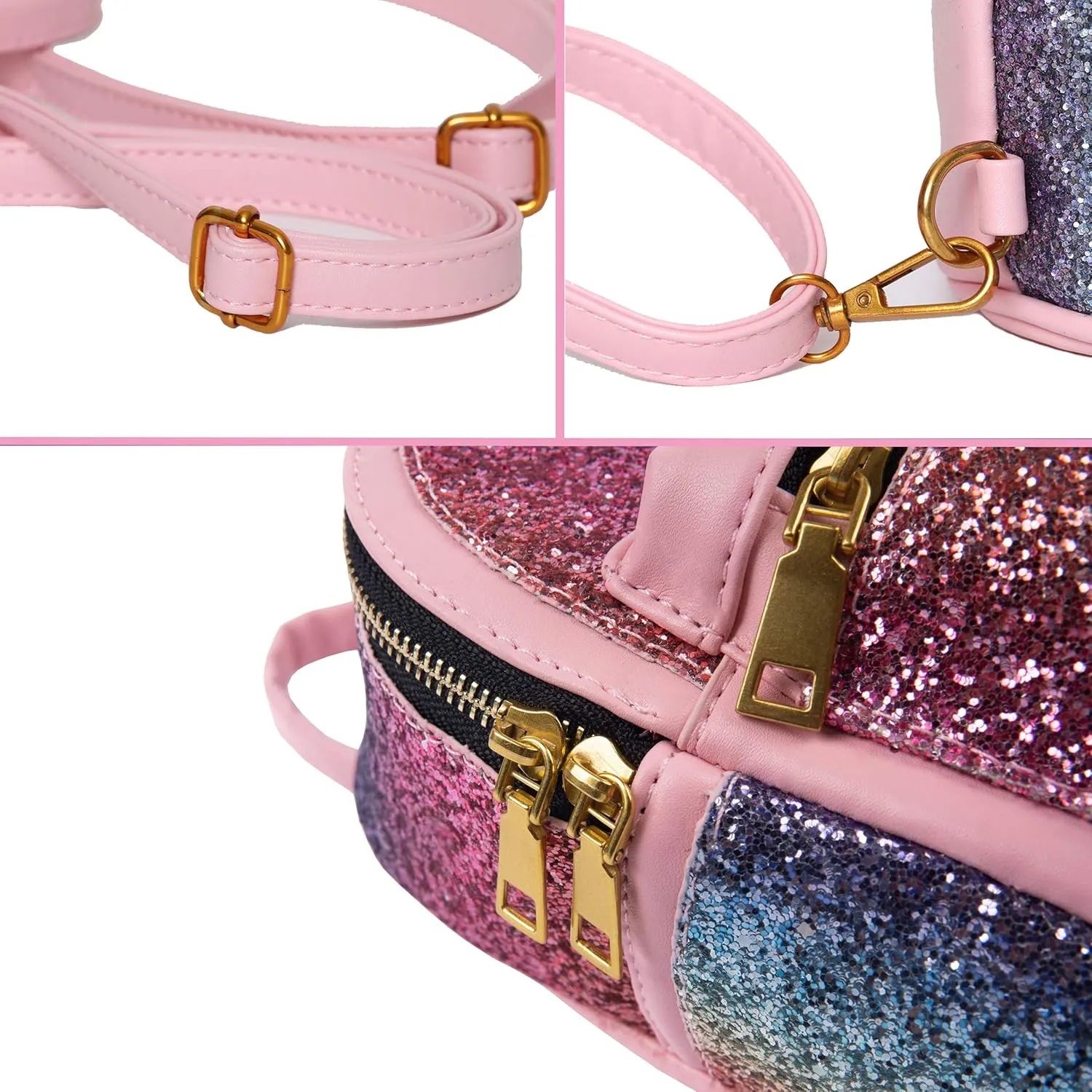 SEALINF Women Girl Bling Mini Backpack Convertible Shoulder Cross Bags Purse