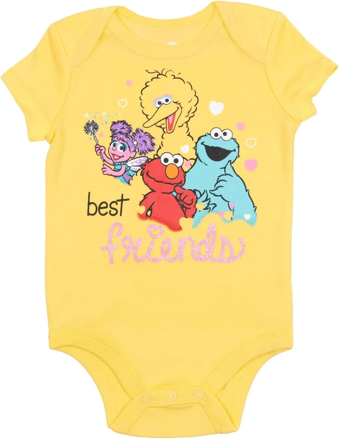 Sesame Street Elmo Oscar the Grouch Big Bird Abby Cadabby Baby 5 Pack Bodysuits Newborn to Infant