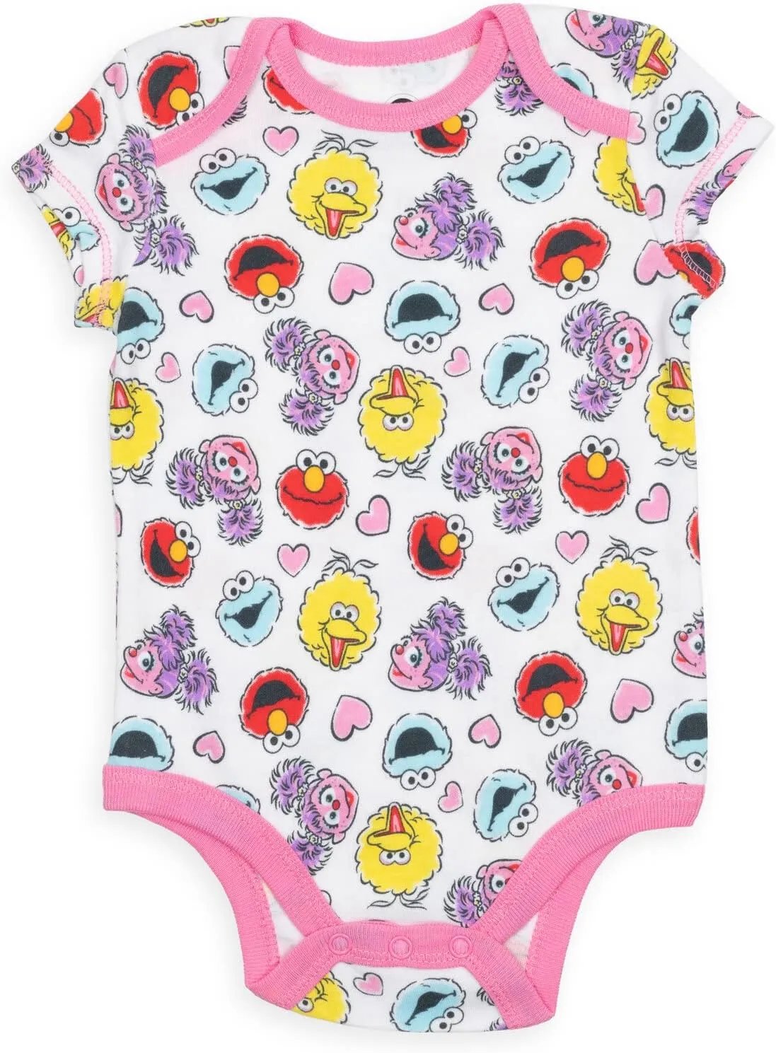 Sesame Street Elmo Oscar the Grouch Big Bird Abby Cadabby Baby 5 Pack Bodysuits Newborn to Infant