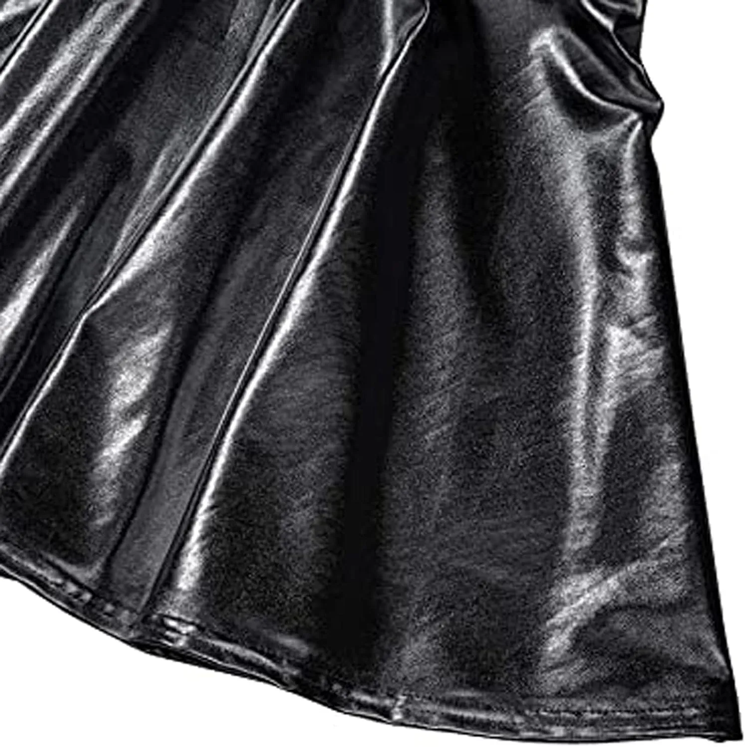 Shiny Women's Fashion Pleated A-Line Flared Casual Mini Skirt Skirt Light Jean Skirt