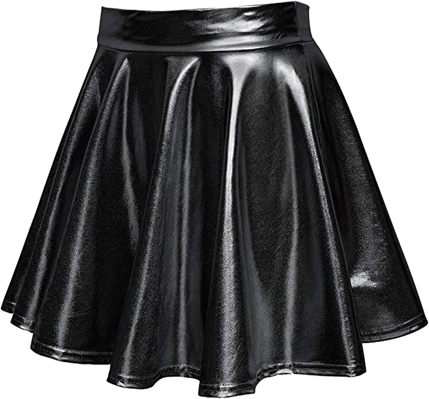 Shiny Women's Fashion Pleated A-Line Flared Casual Mini Skirt Skirt Light Jean Skirt