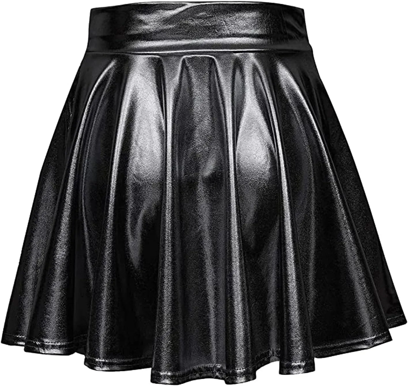 Shiny Women's Fashion Pleated A-Line Flared Casual Mini Skirt Skirt Light Jean Skirt