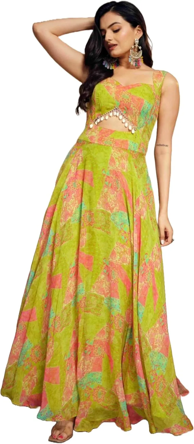 Shri Balaji Silk & Cotton Saree Emporium Summer Special Ready-To-Wear Pleated Skirt Co-Ords Perfect Dress 6270
