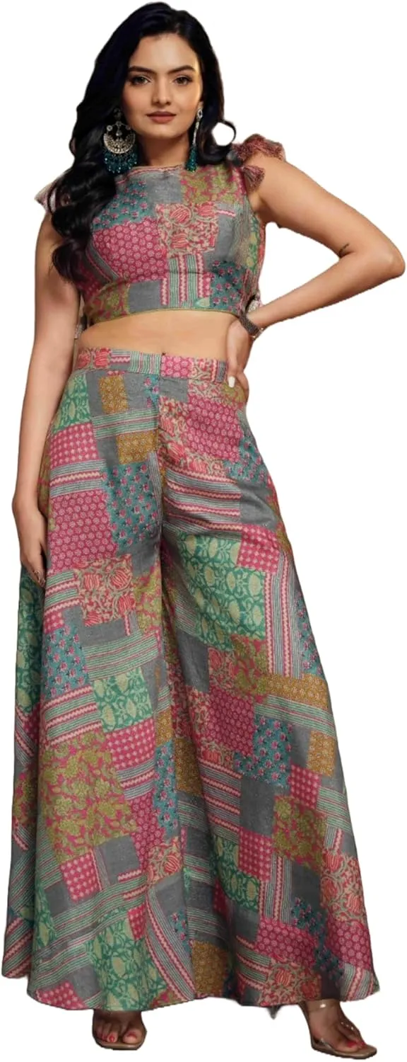 Shri Balaji Silk & Cotton Saree Emporium Summer Special Ready-To-Wear Pleated Skirt Co-Ords Perfect Dress 6270