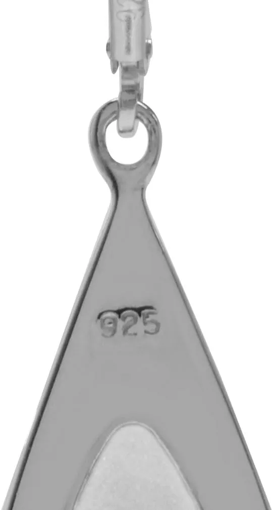 Silvershake Inlay White Gold Plated 925 Sterling Silver Drop Dangle Leverback Earrings