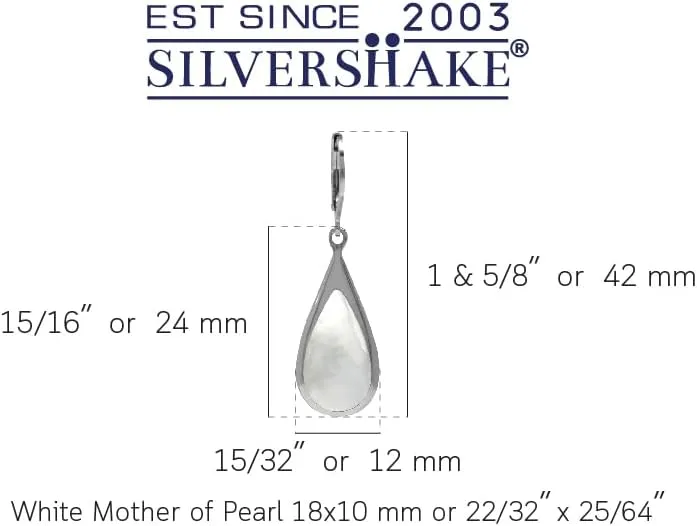 Silvershake Inlay White Gold Plated 925 Sterling Silver Drop Dangle Leverback Earrings