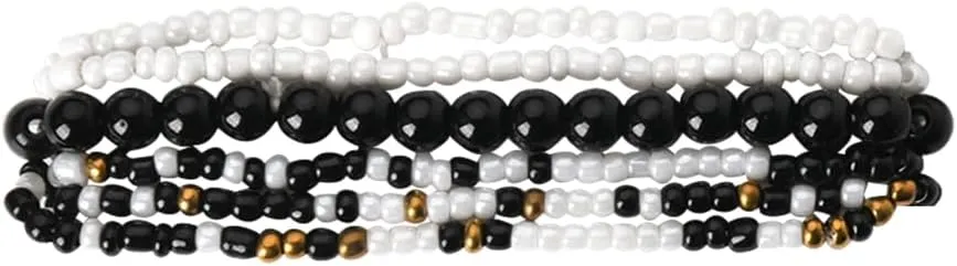 Sisadodo Stackable Bead Bracelets for Women Bohemian Style Layered Bracelet Handmade Beaded Bangles Bracelet Set for Women Adults