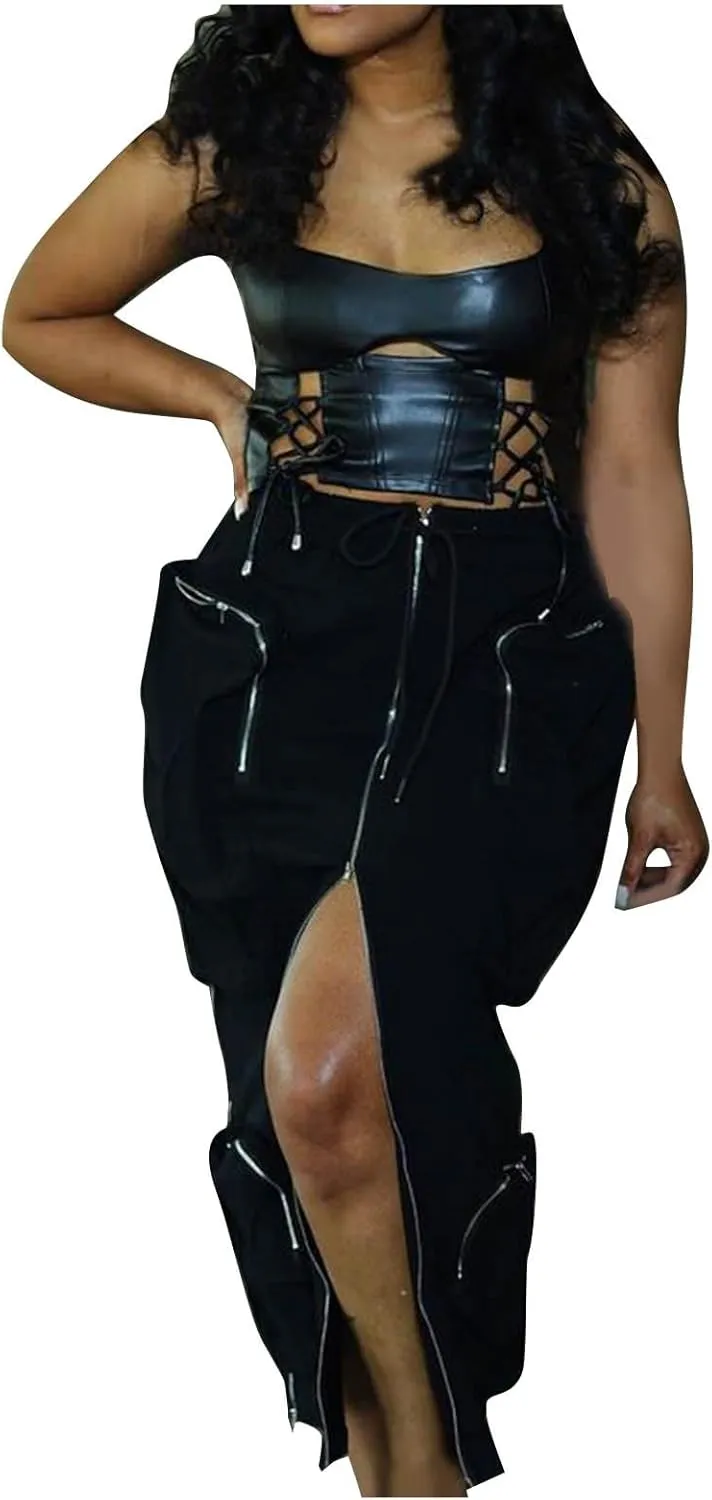 Skirts for Women 2024 Sexy Ruched Bodycon Skirt Above Knee Silky Hip-Wrapped Skirts Denim Drawstring Tight Skirt