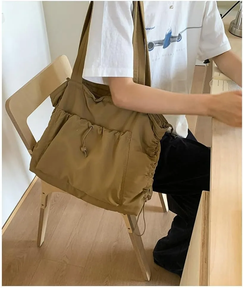 Slouchy Nylon Tote Bag Women Trendy Crossbody Purse Underarm Shoulder Hobo Bags Satchel Travel College Tote Handbag 2025
