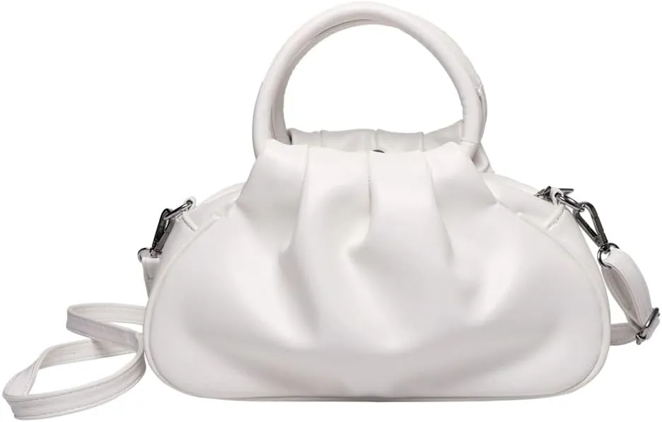 Slouchy PU Leather Cloud Hobo Bags Women Trendy Underarm Crescent Shoulder Bag Cute Satchel Crossbody Purse Tote Handbag
