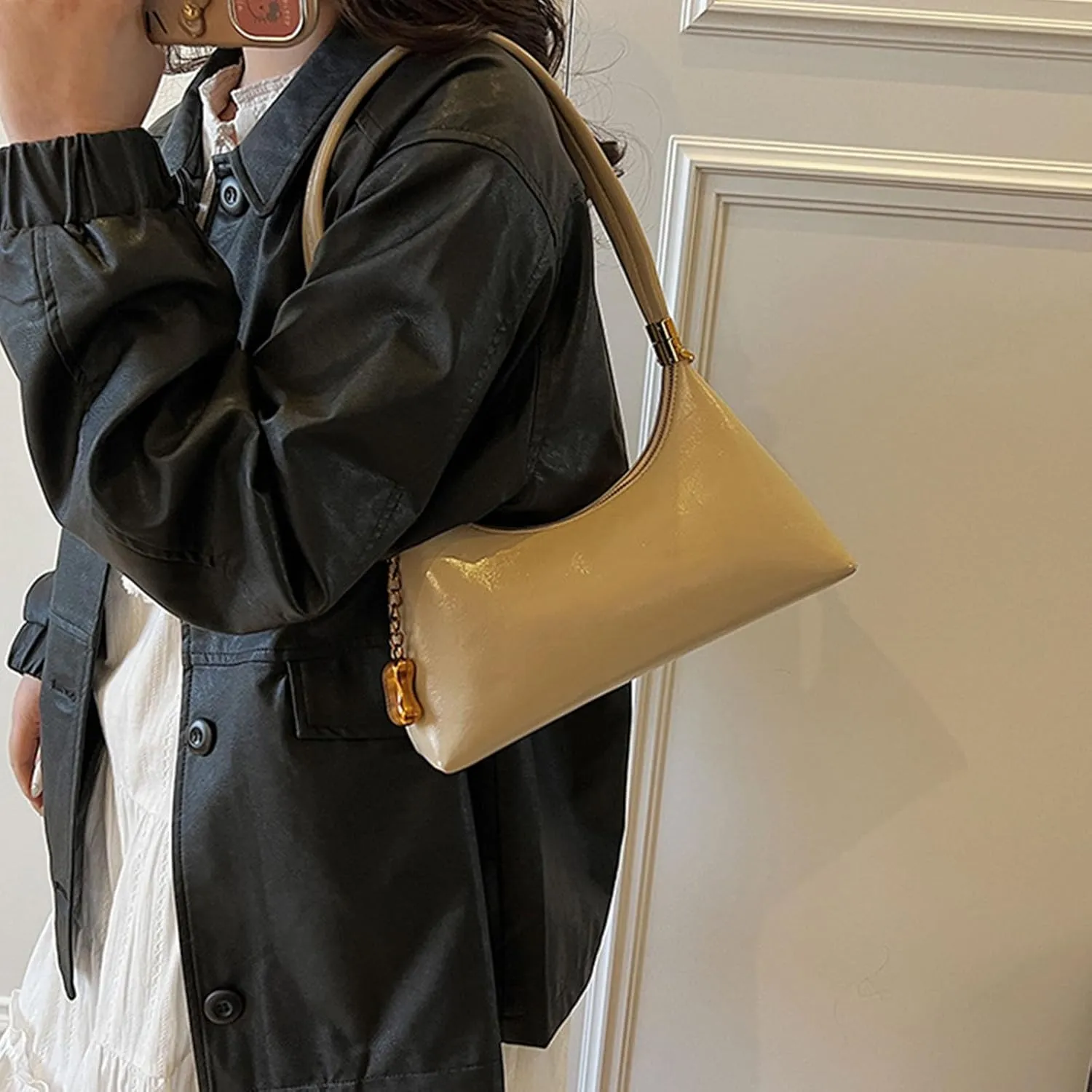 Small Hobo Shoulder Bag for Women 2025 - PU Leather Crossbody Purse with Detachable Strap | Trendy Vintage Crescent Bag