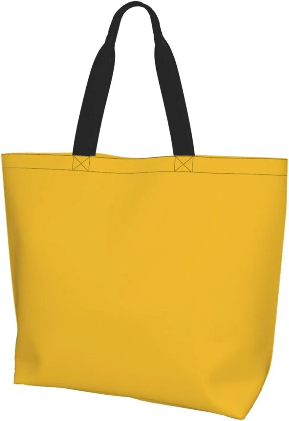 Solid color gold Large one-shoulder shopping bag, women's one-shoulder casual handbag, reusable multi-purpose shopping bag