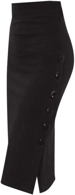 Split Size Office Multiple Pencil Womens High Skirt Waisted Button Skirt Ladies Pleated Midi Skirts for Women