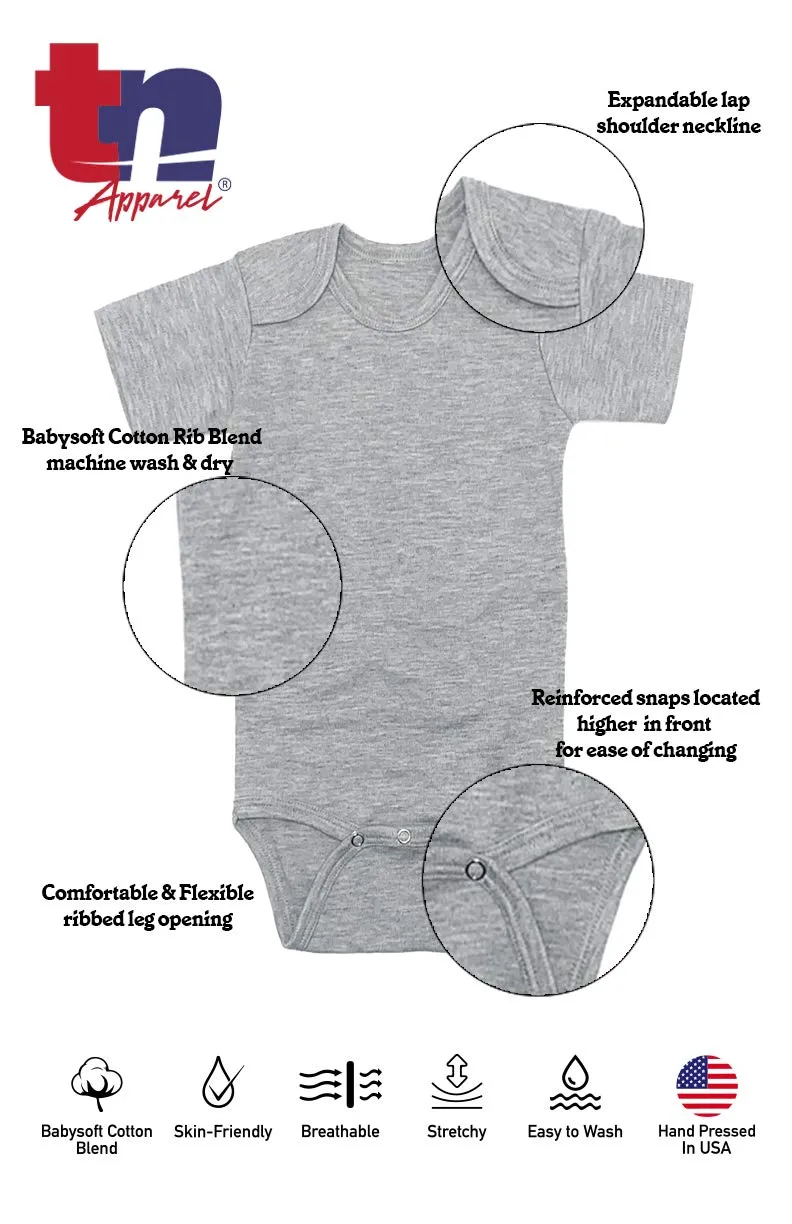 TeeNow - Sweet Child Of Mine - Short Sleeve Baby Infant Bodysuit - Boy/Girl (0-3 Months, Grey)