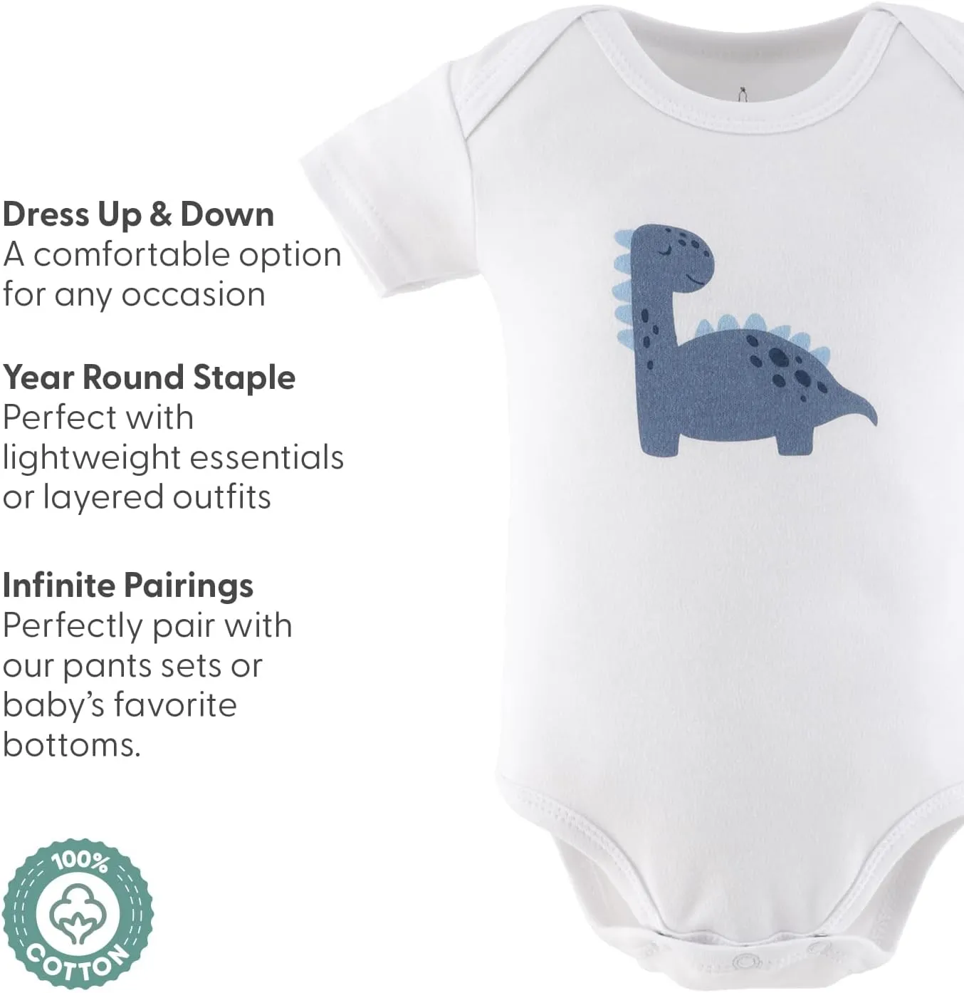 The Peanutshell Baby Boy Short Sleeve Bodysuits - 100% Cotton Outfits for Boys, Sizes 0-24 Months - Blue Camo