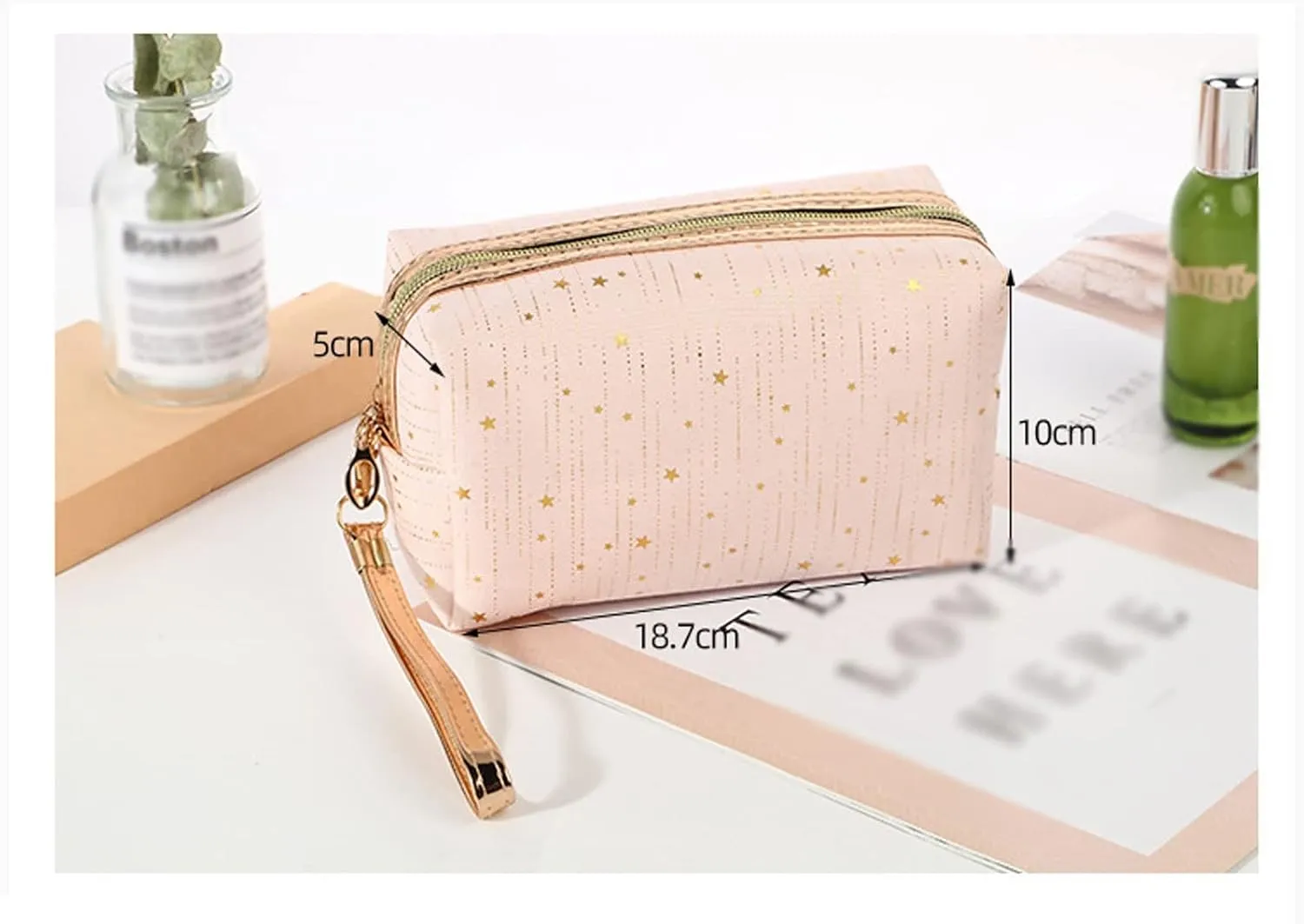 Toiletry Bag Cosmetic Bag Women Make Up Bags Pouch Wash Toiletry Bags Travel Ladies Makeup (Black)