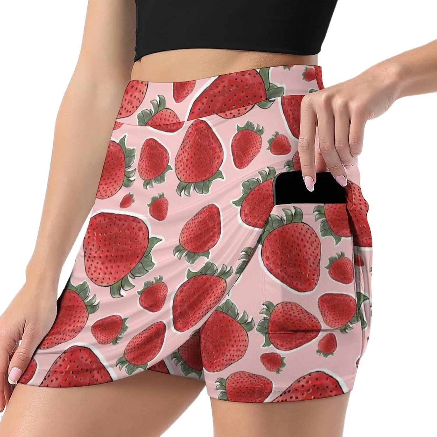 Trouser Skirt,Women's Versatile Stretch Casual Mini Skirt Light Proof