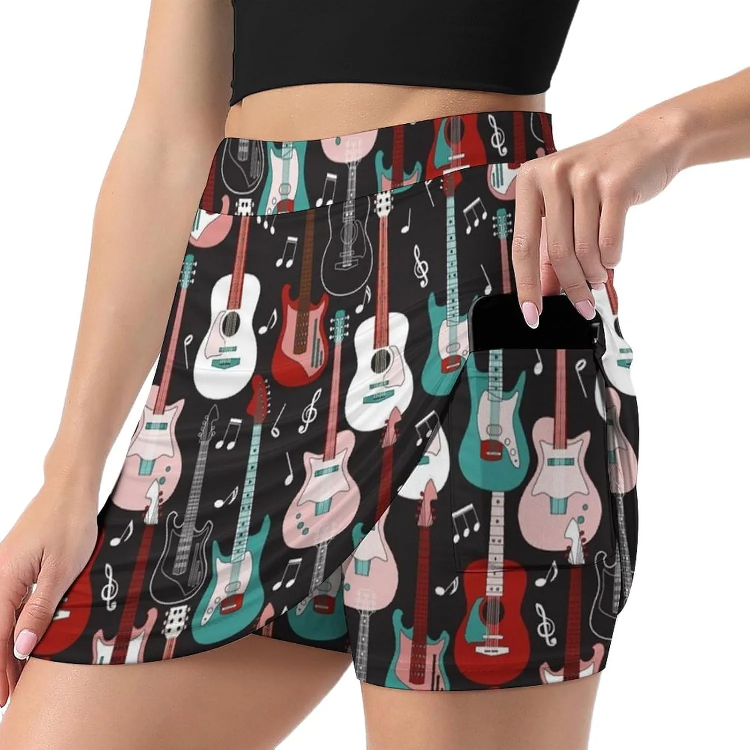 Trouser Skirt,Women's Versatile Stretch Casual Mini Skirt Light Proof