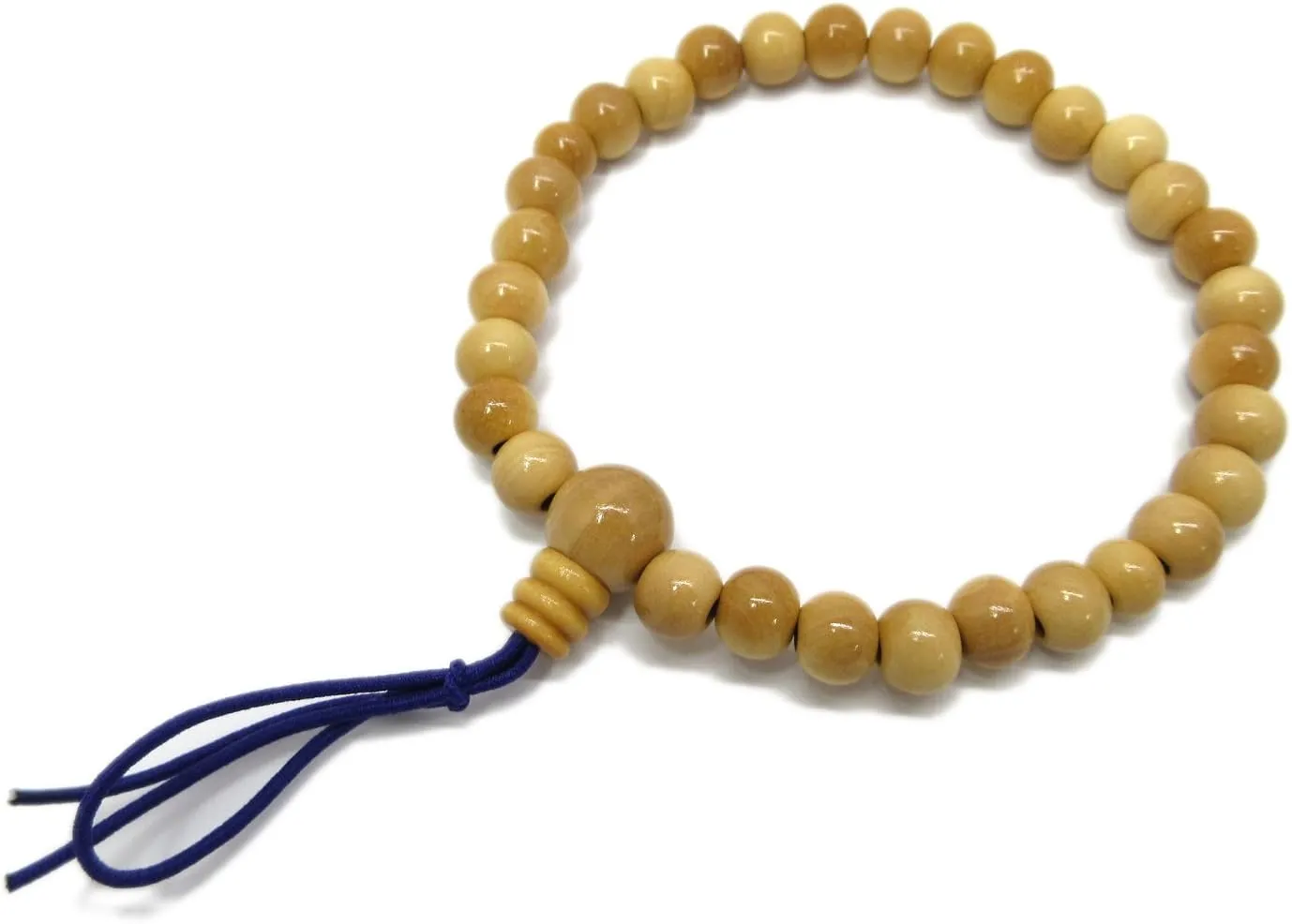 Tsuge(Buxus) Wood Japanese Juzu Bracelet Buddhist Prayer Beads Asian Rosary Made in Kyoto UDA41