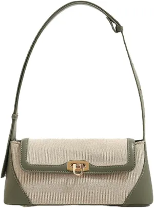 Unique Two-Tone Shoulder Bag  Vintage-Inspired Crossbody Purse Women, Retro Chic Office Commute Bag
