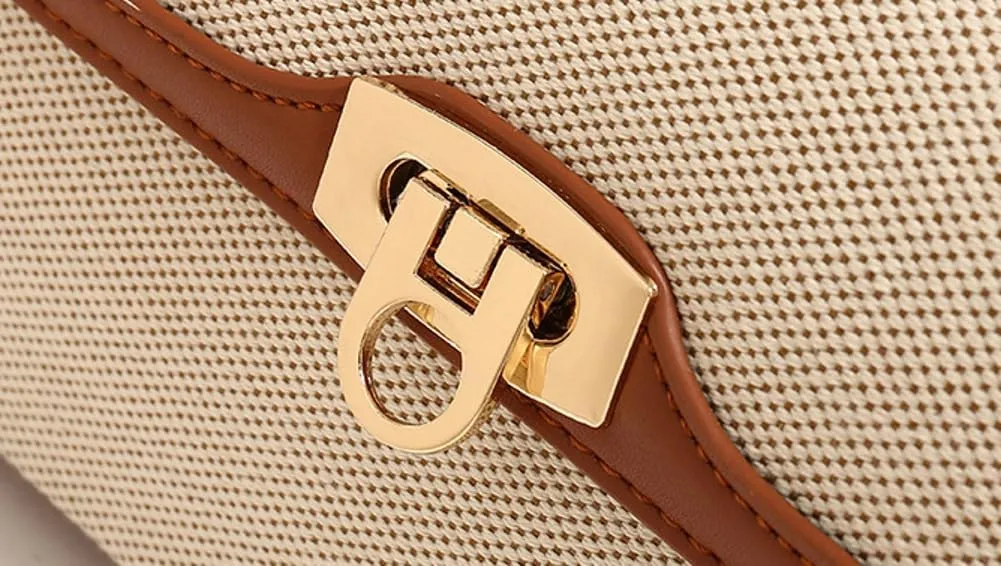 Unique Two-Tone Shoulder Bag  Vintage-Inspired Crossbody Purse Women, Retro Chic Office Commute Bag