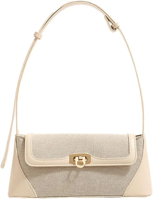 Unique Two-Tone Shoulder Bag  Vintage-Inspired Crossbody Purse Women, Retro Chic Office Commute Bag