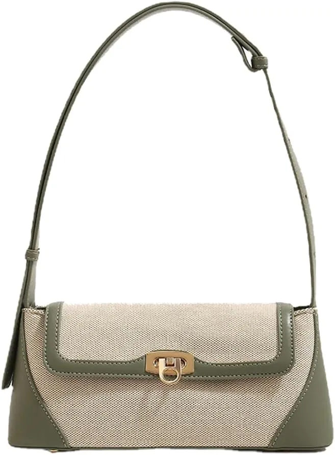 Unique Two-Tone Shoulder Bag  Vintage-Inspired Crossbody Purse Women, Retro Chic Office Commute Bag