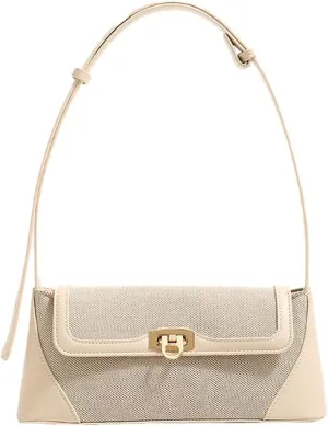 Unique Two-Tone Shoulder Bag  Vintage-Inspired Crossbody Purse Women, Retro Chic Office Commute Bag