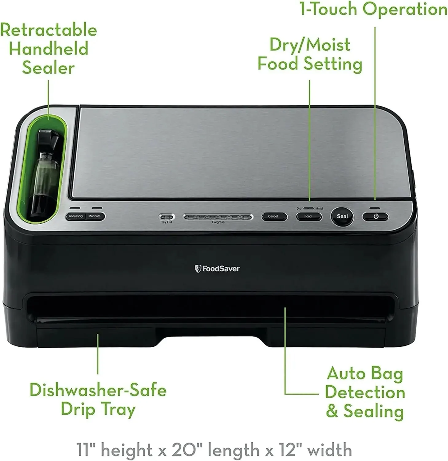 V4400 2-in-1 Vacuum Sealer Machine with Automatic Vacuum Sealer Bag Detection and Starter Kit