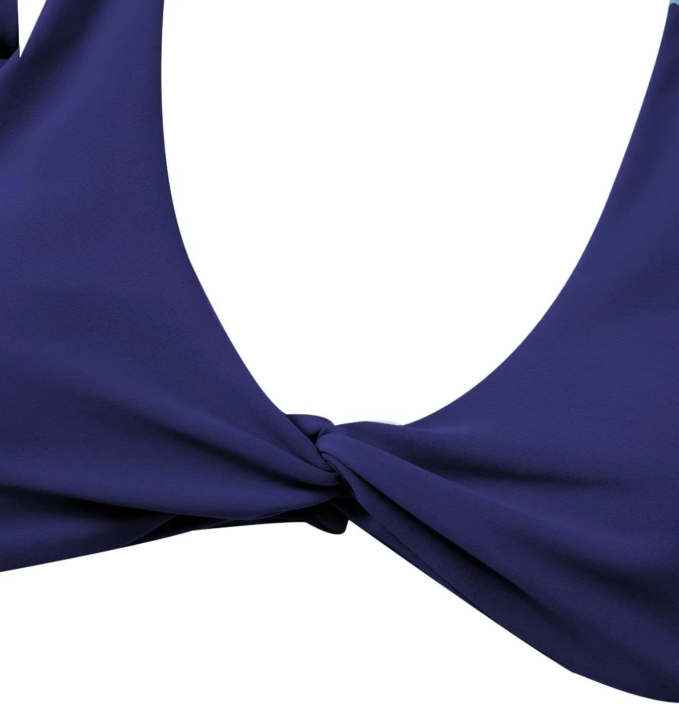 Verdusa Women's Twist Front High Cut Thong Two Piece Bikini Set Swimsuit