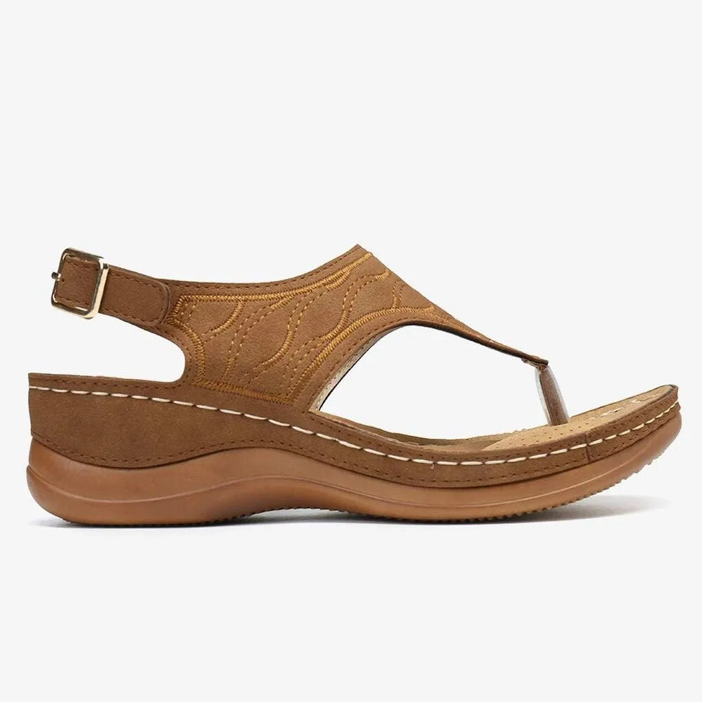 Wedge Sandals for Women 2025 Wide Width Orthopedic Flip Flops with Arch Support Summer Slip On Walking Shoes Adjustable Buckle Platform Flip Flops