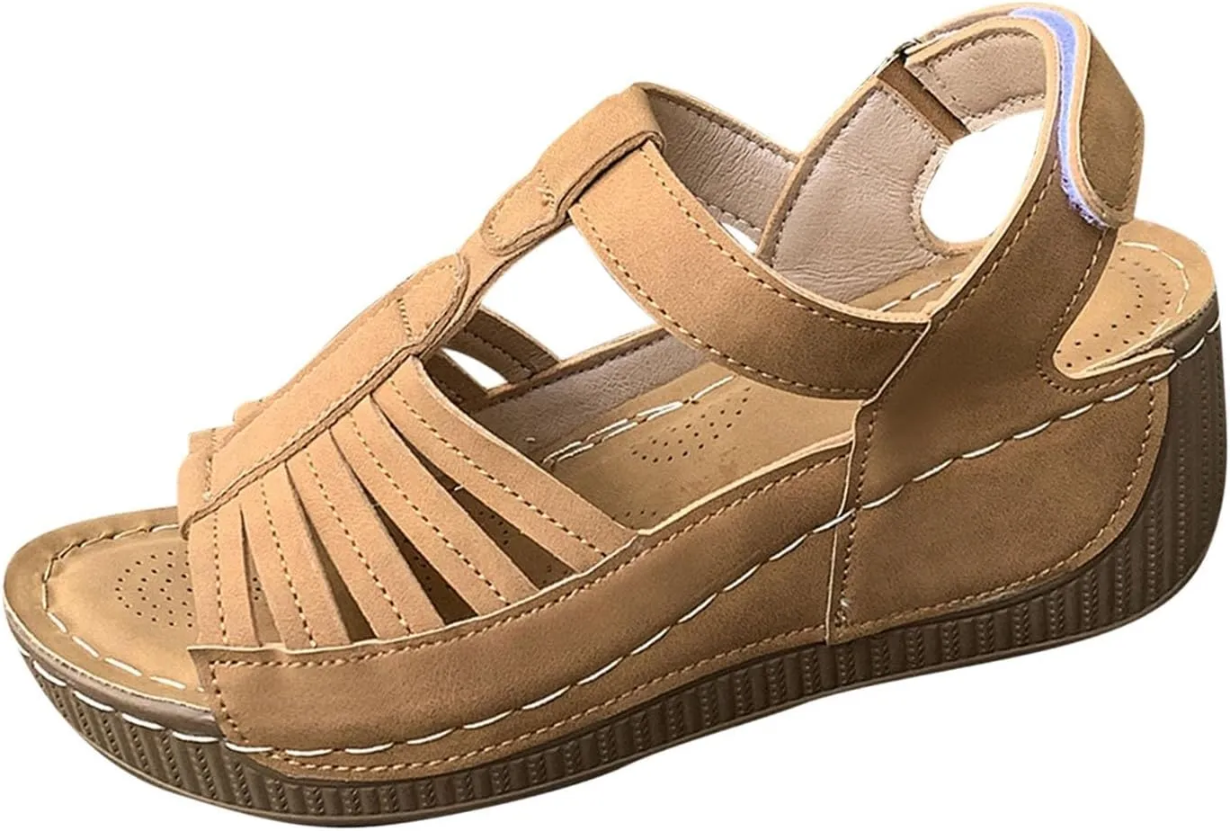 Wedge Shoes Womens Summer Dressy Orthopedic Sandals Open Toe Roman Wedges Platform Ankle Strap Ladies Sandals 2025