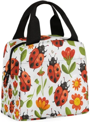 wers Ladybugs Lunch Bag Ladybugs Tote Lunch Bag Reusable Lunch Box Leakproof Cooler Bag