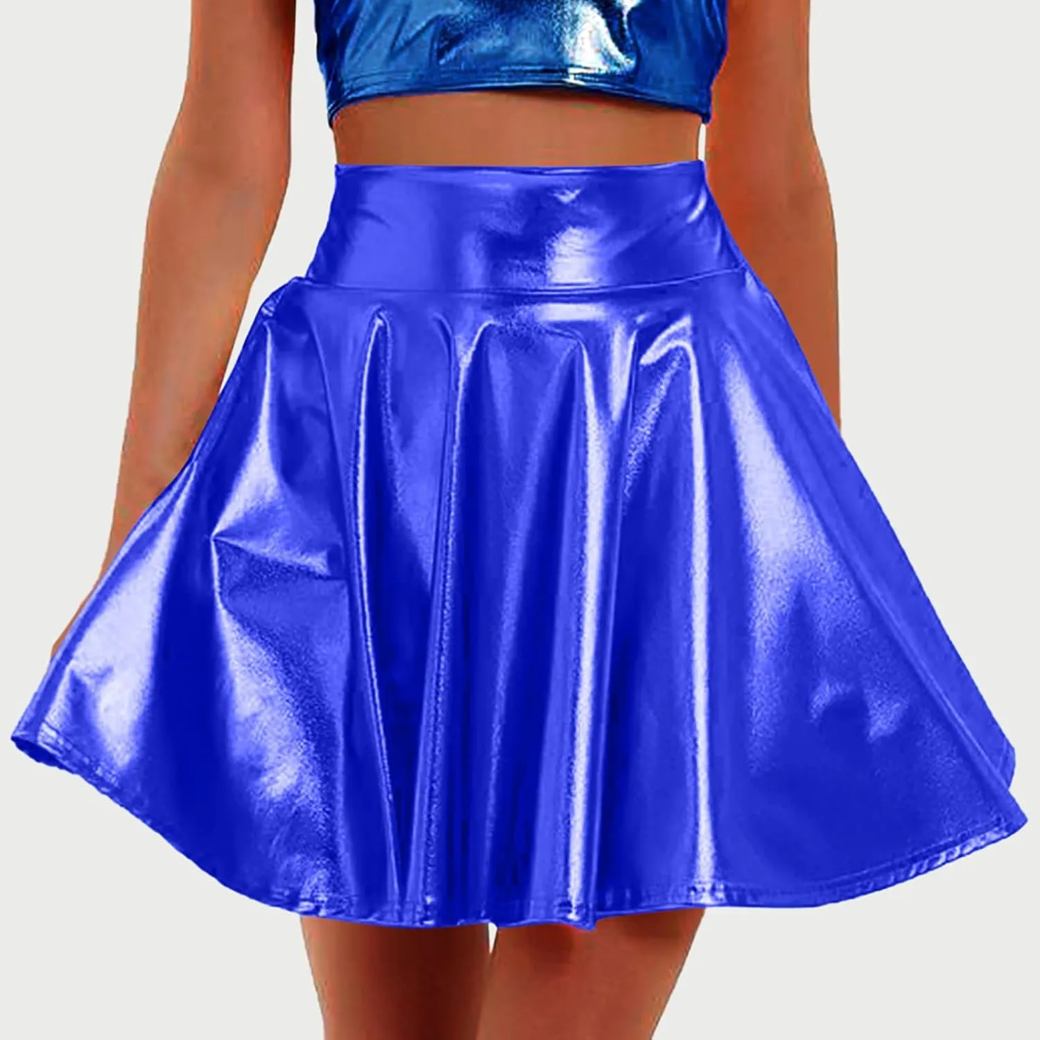White Skirt Women Pleated Casual Curvy Hem Skirts Pure High Waisted Plus Size Baggy Skirt Performance Cosplay Skirt