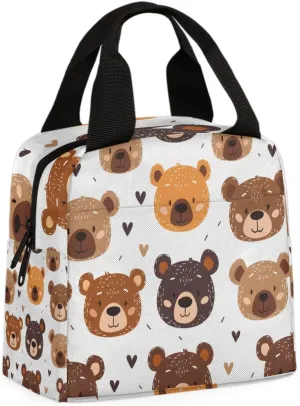 Wildlife Bear Lunch Bag Bears Tote Lunch Bag Reusable Lunch Box Leakproof Cooler Bag
