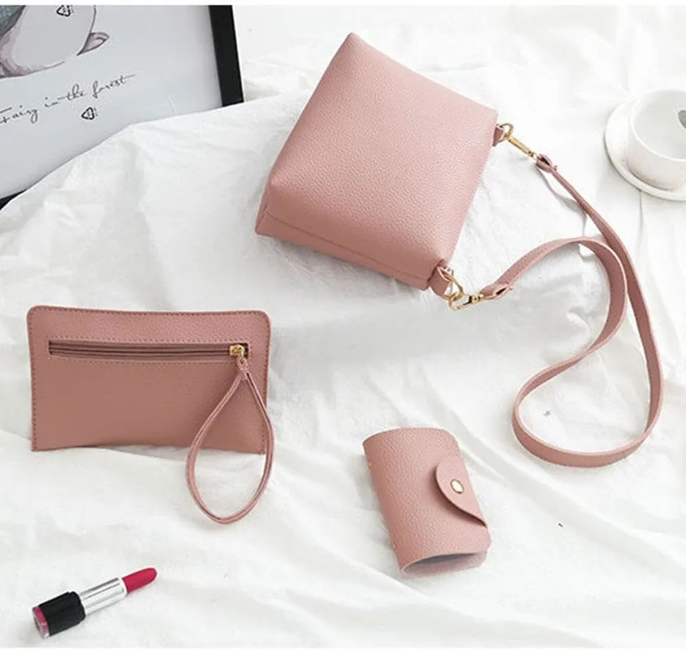 Women Fashion Handbags Wallet Tote Bag Shoulder Bag Top Handle Satchel Purse Set 4pcs