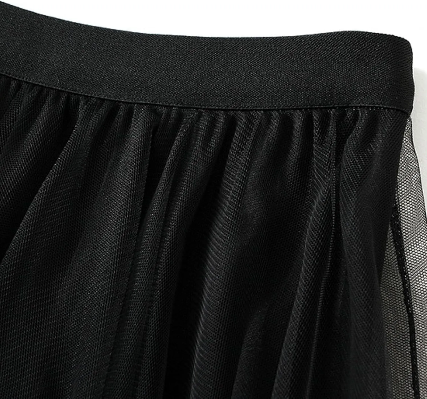 Women Mid Length Skirt Dance Party A Line High Waisted Tulle Skirt Holiday Party Costume Pleated Half Light Cheer