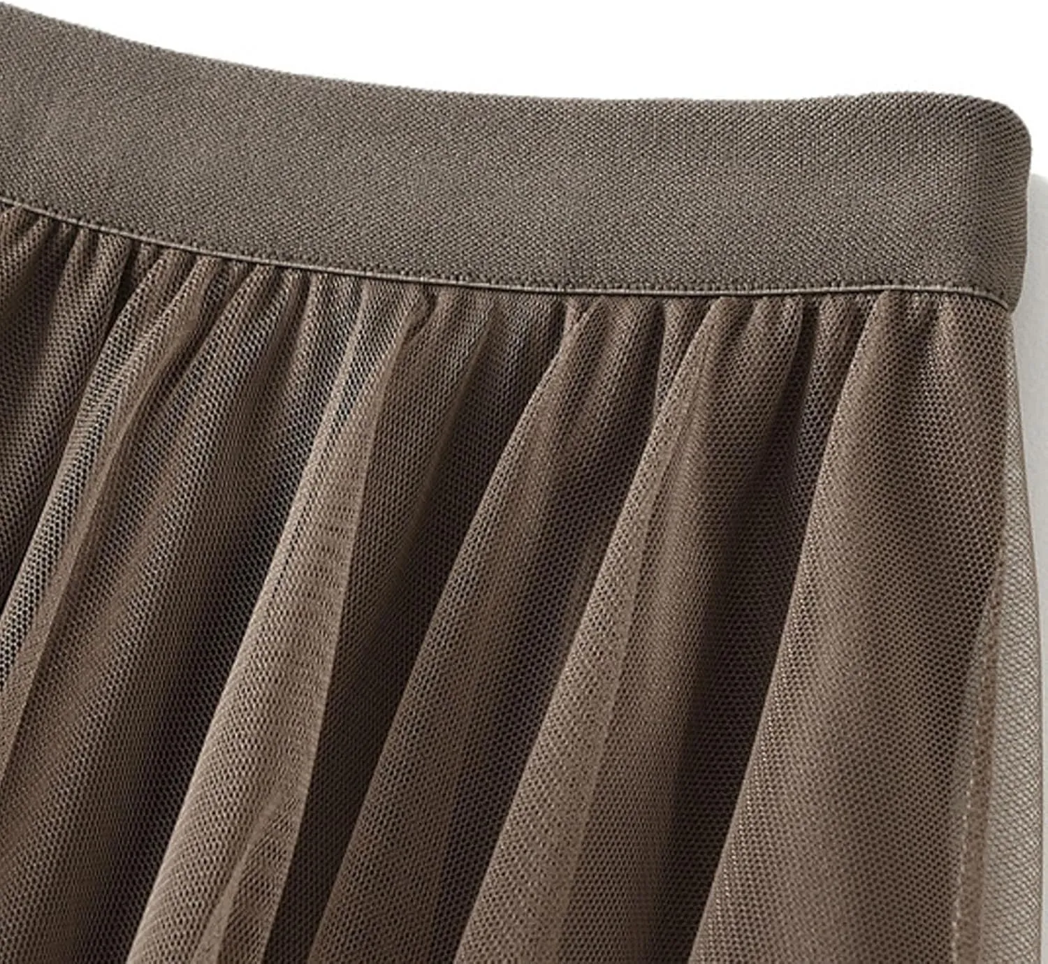 Women Mid Length Skirt Dance Party A Line High Waisted Tulle Skirt Holiday Party Costume Pleated Half Light Cheer