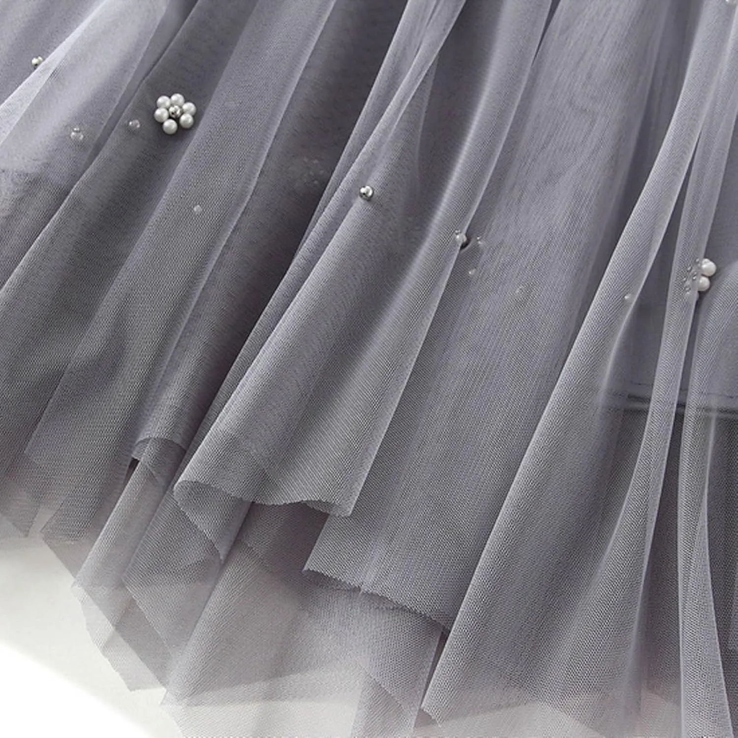 Women Mid Length Skirt Dance Party A Line High Waisted Tulle Skirt Holiday Party Costume Pleated Half Light Cheer
