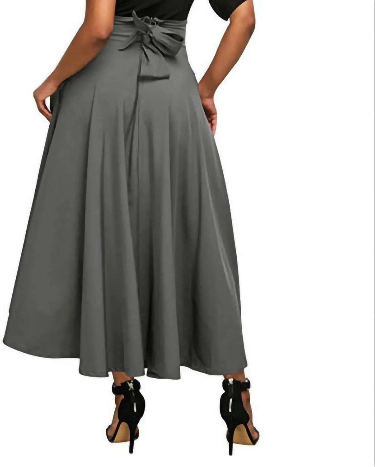 Women Pack Long Skirts Fall Winter Flowy Maxi Skirt Classic High Waist Fold Over Floor Ankle Length Stretchy Skirts
