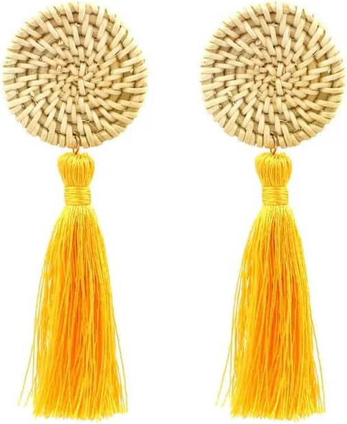Women Statement Thread Tassel Drop Dangle Earrings Dangling Bohemian Costume Party Fringe Earrings Handmade Unique Birthday Gift