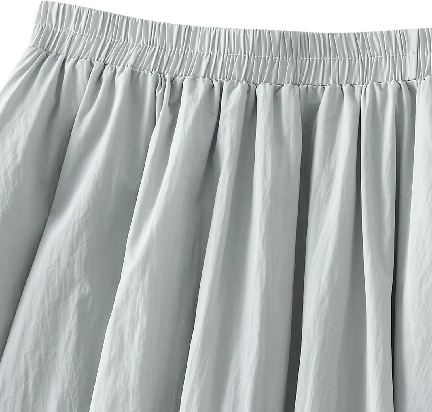 Women Y2K Bubble Maxi Skirt Elastic High Waist Balloon Long Skirts Pleated Flowy A Line Ruffle Hem Puff Midi Skirts