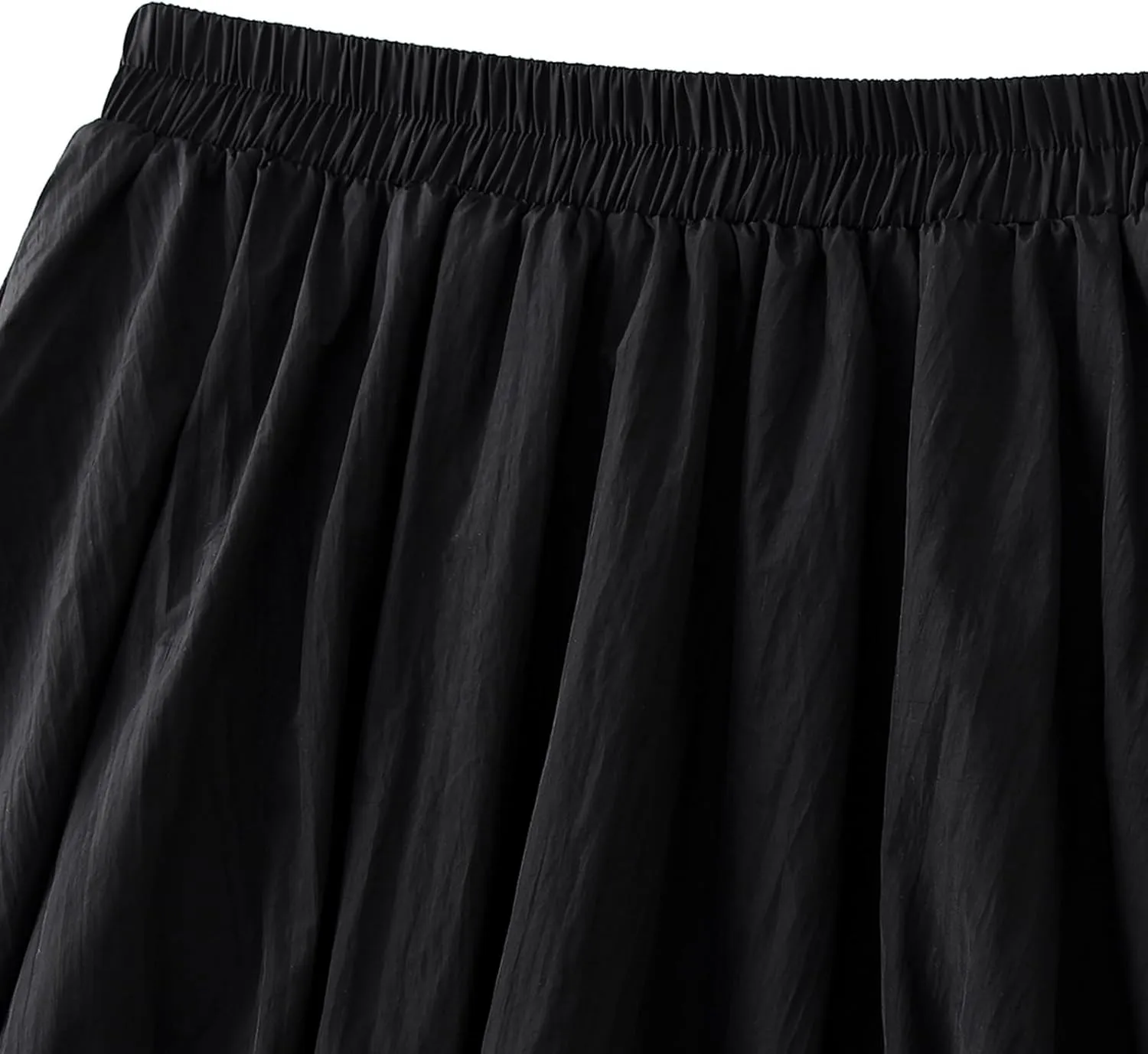 Women Y2K Bubble Maxi Skirt Elastic High Waist Balloon Long Skirts Pleated Flowy A Line Ruffle Hem Puff Midi Skirts