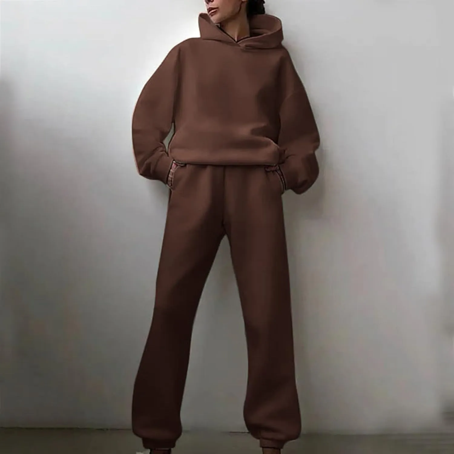 Womens 2 Piece Outfits Lounge Hoodie Sweatsuit Sets Oversized Sweatshirt Baggy Sweatpants Matching Set Tracksuit