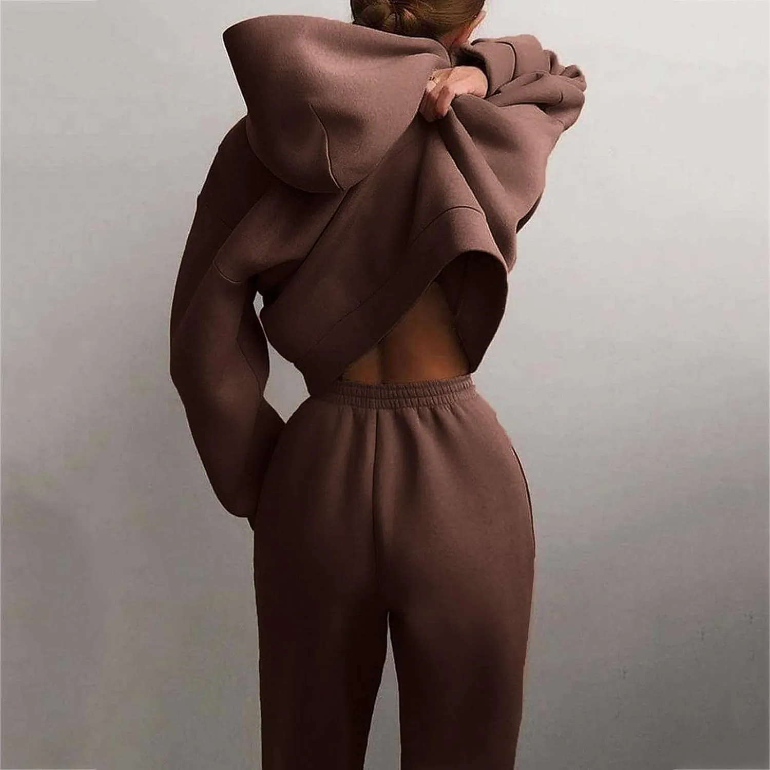 Womens 2 Piece Outfits Lounge Hoodie Sweatsuit Sets Oversized Sweatshirt Baggy Sweatpants Matching Set Tracksuit