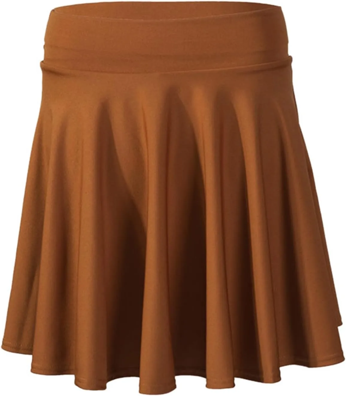 Women's Casual Stretchy A-Line Pleated Mini Skater Skirt Flared Basic Versatile Midi Length Skirt Stylish Lightweight