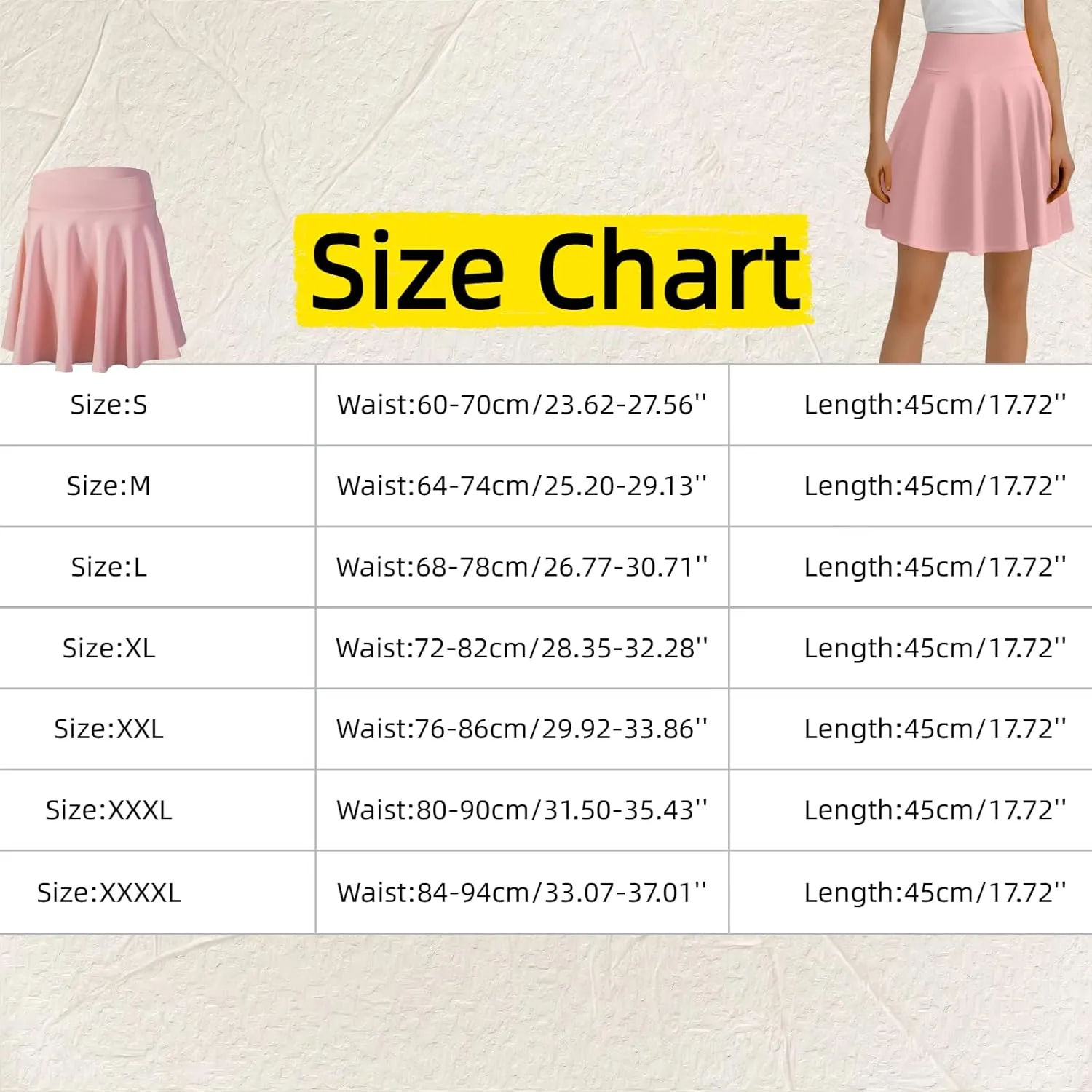 Women's Casual Stretchy A-Line Pleated Mini Skater Skirt Flared Basic Versatile Midi Length Skirt Stylish Lightweight